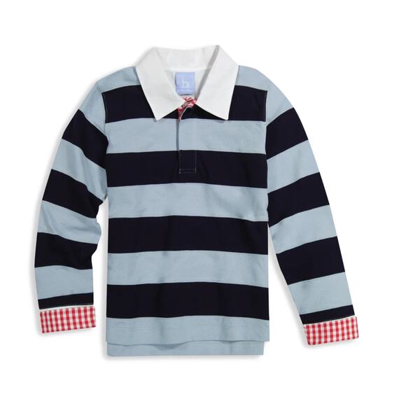 bella bliss Other - Bella Bliss Fritz Navy Blue Light Blue Rugby Long Sleeve Gingham Size 7